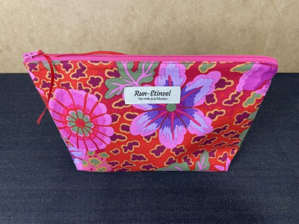 Trousse de toilette en coton fleuri